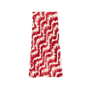 Mint Velvet Red Wavy Print Slip Skirt